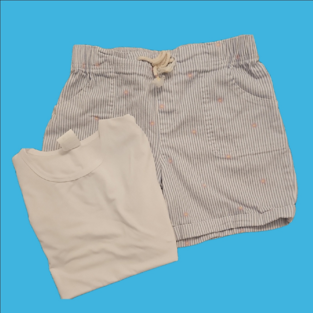 Wonder Nation Blue and White Striped Shorts